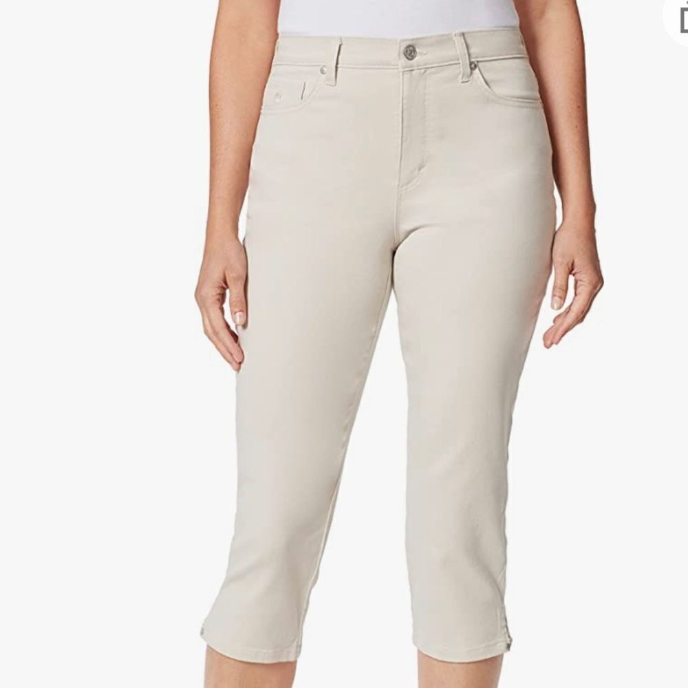 Plus Beige Embroidery Denim Crop Jeans 16W NWT